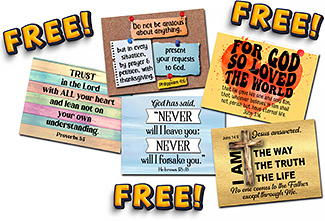 Free Printable Bible Verses, an assortment of 15 different passages of Scripture, ready to print and cut up and use in a variety of ways for your Christian faith.