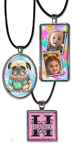 Custom photo, personalized name, and original wearable art necklaces, pendants & keychains in a variety of categories, makes a great gift for yourself or someone special. Christmas, dog breeds, Scripture and more..