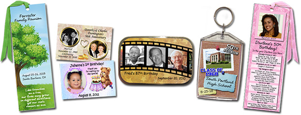 Photo Bookmarks, Mint Tins, Magnets, Keychains and Photo Invitations